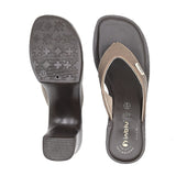 Inblu Women Copper Block Heel Sandal with Textured Upper (MS21_COPPER)