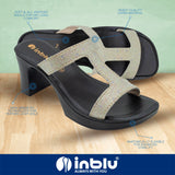 Inblu Women Copper Embelished Block Heel Sandal (MS24_COPPER)