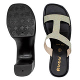 Inblu Women Copper Embelished Block Heel Sandal (MS24_COPPER)