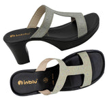 Inblu Women Copper Embelished Block Heel Sandal (MS24_COPPER)