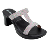 Inblu Women Pink Embelished Block Heel Sandal (MS24_PINK)