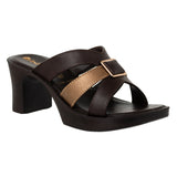 Inblu Women Copper Mule Style Block Heel Sandal with Slip-on Closure (MS27_COPPER)