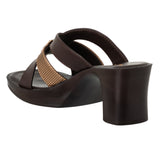 Inblu Women Copper Mule Style Block Heel Sandal with Slip-on Closure (MS27_COPPER)