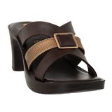 Inblu Women Copper Mule Style Block Heel Sandal with Slip-on Closure (MS27_COPPER)