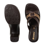Inblu Women Copper Mule Style Block Heel Sandal with Slip-on Closure (MS27_COPPER)