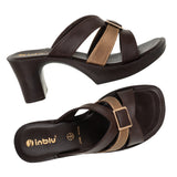 Inblu Women Copper Mule Style Block Heel Sandal with Slip-on Closure (MS27_COPPER)