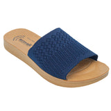 Aerowalk Women Navy Blue Slide Style Sandal with Knitted Upper (MZ04_N.BLUE)