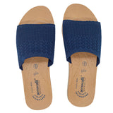 Aerowalk Women Navy Blue Slide Style Sandal with Knitted Upper (MZ04_N.BLUE)