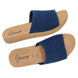 Aerowalk Women Navy Blue Slide Style Sandal with Knitted Upper (MZ04_N.BLUE)
