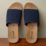 Aerowalk Women Navy Blue Slide Style Sandal with Knitted Upper (MZ04_N.BLUE)