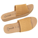 Aerowalk Women Beige Slide Style Sandal with Knitted Upper (MZ04_BEIGE)