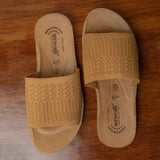 Aerowalk Women Beige Slide Style Sandal with Knitted Upper (MZ04_BEIGE)