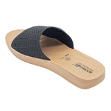 Aerowalk Women Black Slide Style Sandal with Knitted Upper (MZ04_BLACK)