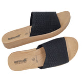 Aerowalk Women Black Slide Style Sandal with Knitted Upper (MZ04_BLACK)