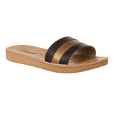 Aerowalk Women Maroon & Gold Slide Design Sandal with Colorblocked Upper (MZ05_MAROON)