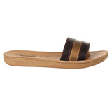 Aerowalk Women Maroon & Gold Slide Design Sandal with Colorblocked Upper (MZ05_MAROON)