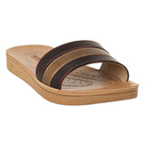Aerowalk Women Maroon & Gold Slide Design Sandal with Colorblocked Upper (MZ05_MAROON)