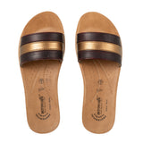 Aerowalk Women Maroon & Gold Slide Design Sandal with Colorblocked Upper (MZ05_MAROON)