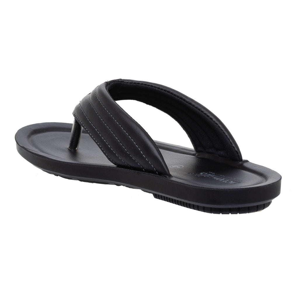Aerowalk Men Black Thong Style Flip-Flop with Textured Upper (NV08_BLACK)
