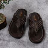 Aerowalk Men Brown Thong Style Flip-Flop with Textured Upper (NV08_BROWN)