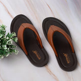 Aerowalk Men Tan Thong Style Flip-Flop with Textured Upper (NV08_TAN)