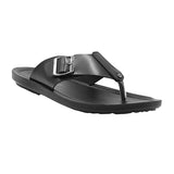 AEROWALK MEN BLACK V-SHAPE SANDAL WITH BUCKLE STYLING (NV22_BLACK)