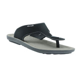 Aerowalk Men Black T-Shape Sandal with Perforated Upper & Slip-on Closure (NVAT_BLACK)