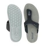 Aerowalk Men Black T-Shape Sandal with Perforated Upper & Slip-on Closure (NVAT_BLACK)