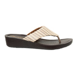 Inblu Women Striped Beige Thong Sandal (PP42_BEIGE)