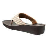 Inblu Women Striped Beige Thong Sandal (PP42_BEIGE)
