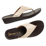 Inblu Women Striped Beige Thong Sandal (PP42_BEIGE)