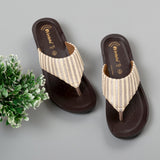 Inblu Women Striped Beige Thong Sandal (PP42_BEIGE)