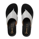 Inblu Women Striped Grey Thong Sandal (PP42_GREY)