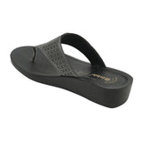 Inblu Women Black Thong Style Flat Sandal with Laser Cut Upper (PP75_BLACK)