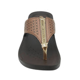 Inblu Women Copper Thong Style Flat Sandal with Laser Cut Upper (PP75_COPPER)