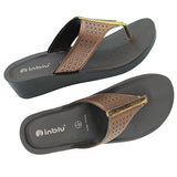 Inblu Women Copper Thong Style Flat Sandal with Laser Cut Upper (PP75_COPPER)