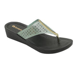 Inblu Women Mist Green Thong Style Flat Sandal with Laser Cut Upper (PP75_M.GREEN)