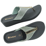 Inblu Women Mist Green Thong Style Flat Sandal with Laser Cut Upper (PP75_M.GREEN)