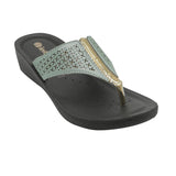 Inblu Women Mist Green Thong Style Flat Sandal with Laser Cut Upper (PP75_M.GREEN)