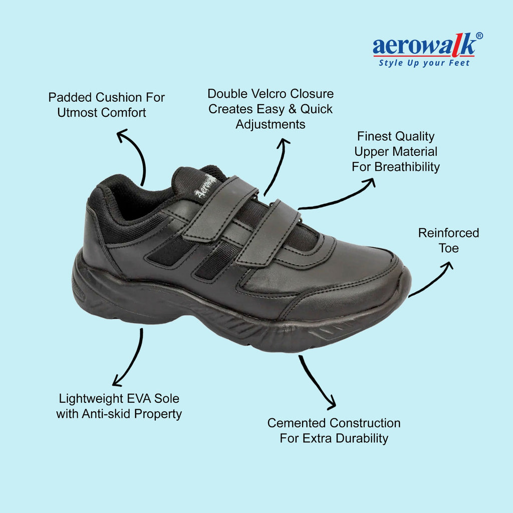 AEROWALK Black Cushioned Insole with Lightweight EVA Sole Anti Skid The Condor Trendz Store