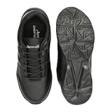AEROWALK Black Cushioned Insole with Lightweight EVA Sole & Anti-Skid Technology Lace-Up School Shoes for Boys (SS02)