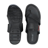 Aerowalk Men Black Floater Sandal with Slip-on Closure (TM60_BLACK)