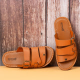 Aerowalk Men Tan Mule Style Sandal with Buckle Upper Styling & Slip-on Closure (ZT62_TAN)