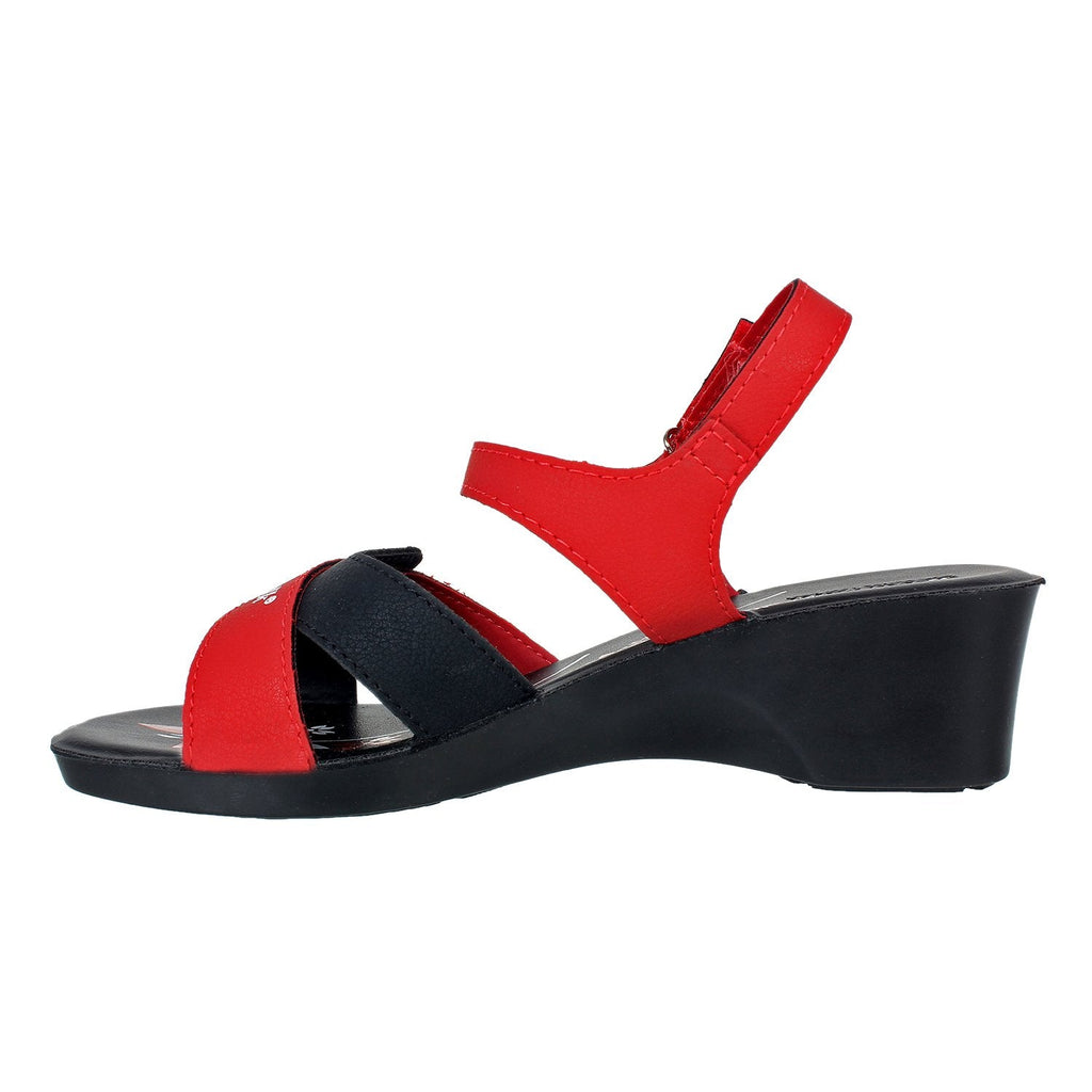 Aerowalk Women Sandals #05A5 - RED & BLACK