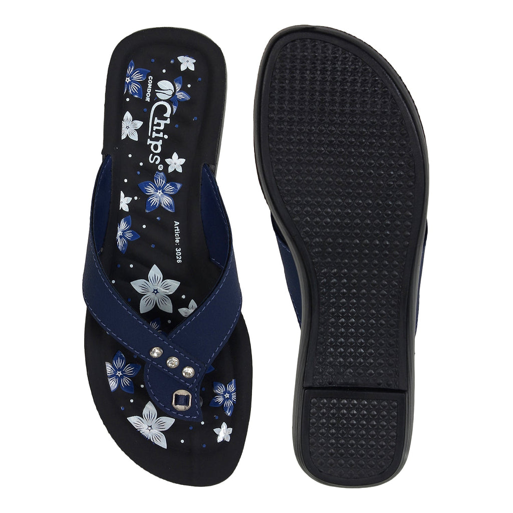 Chips Women Slipper 3026 BLUE The Condor Trendz Store
