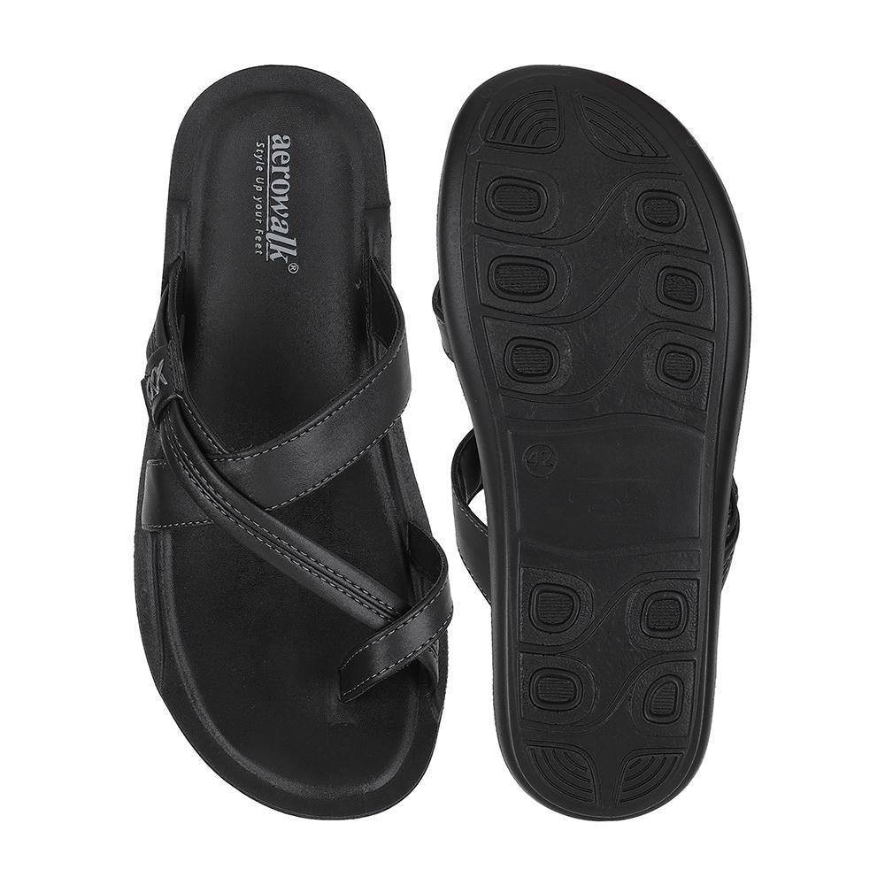 Aerowalk Men Slippers #4358 - BLACK