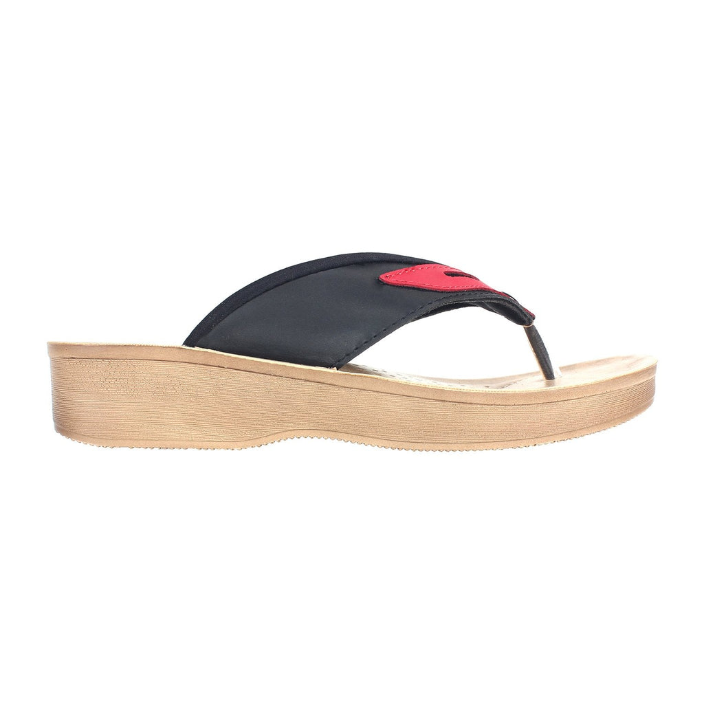 Aerowalk Women Slipper #08V5 - BLACK & RED