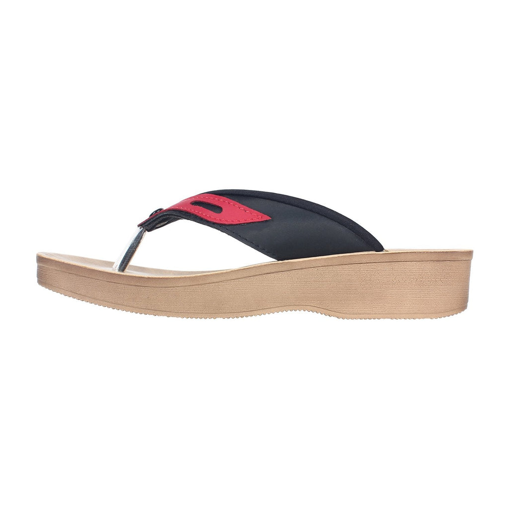 Aerowalk Women Slipper #08V5 - BLACK & RED