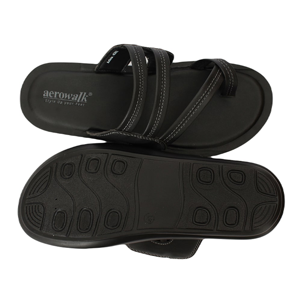 Aerowalk Men Slippers #4363 - BLACK
