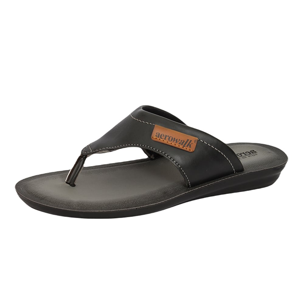 Aerowalk Men Slipper #4378 - BLACK